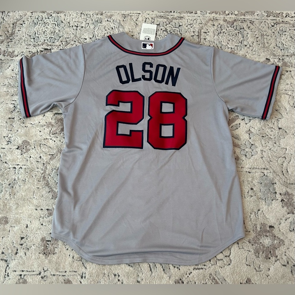 Nike Authentic Atlanta Braves Matt Olson #28 Gray Jersey Baseball Men’s Size: L